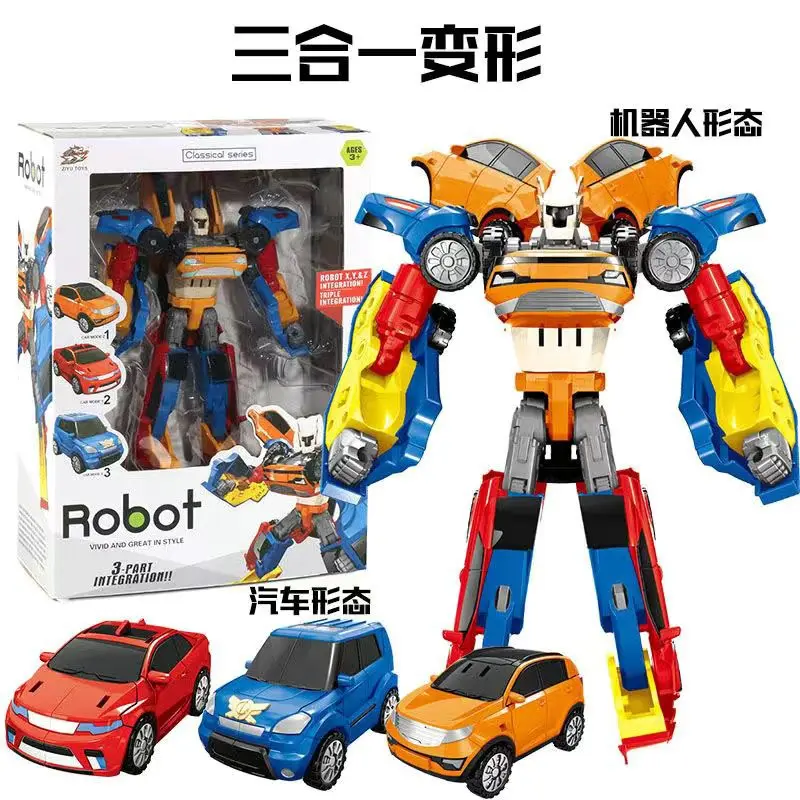 

3 In 1 Tobots Transformation Robot Korea 2 In 1 Cartoon Brothers Anime Deformation Car Airplane Toys for Child Christmas Gift