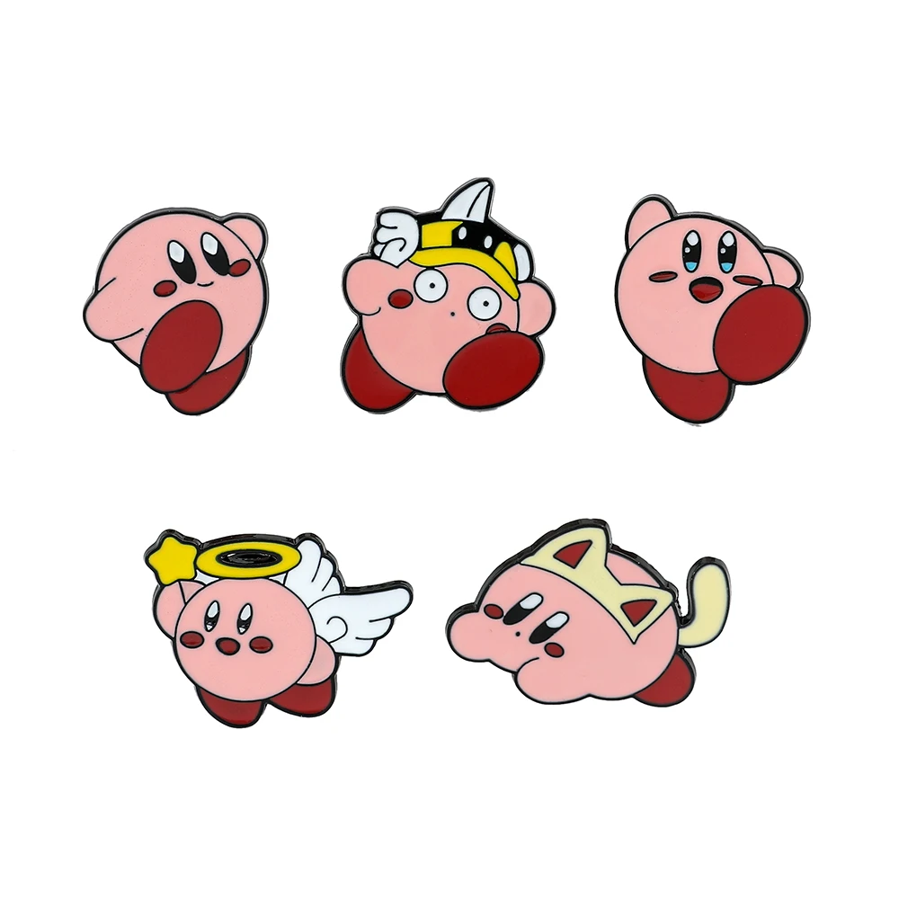 5ชิ้นเข็มกลัดการ์ตูนแอนิเมชั่นที่สร้างสรรค์น้อยน่ารักลูกบอลสีชมพูกระเป๋าเป้สะพายหลังเคลือบเข็มเครื่องประดับเสื้อผ้าเครื่องประดับโลหะ attachmes