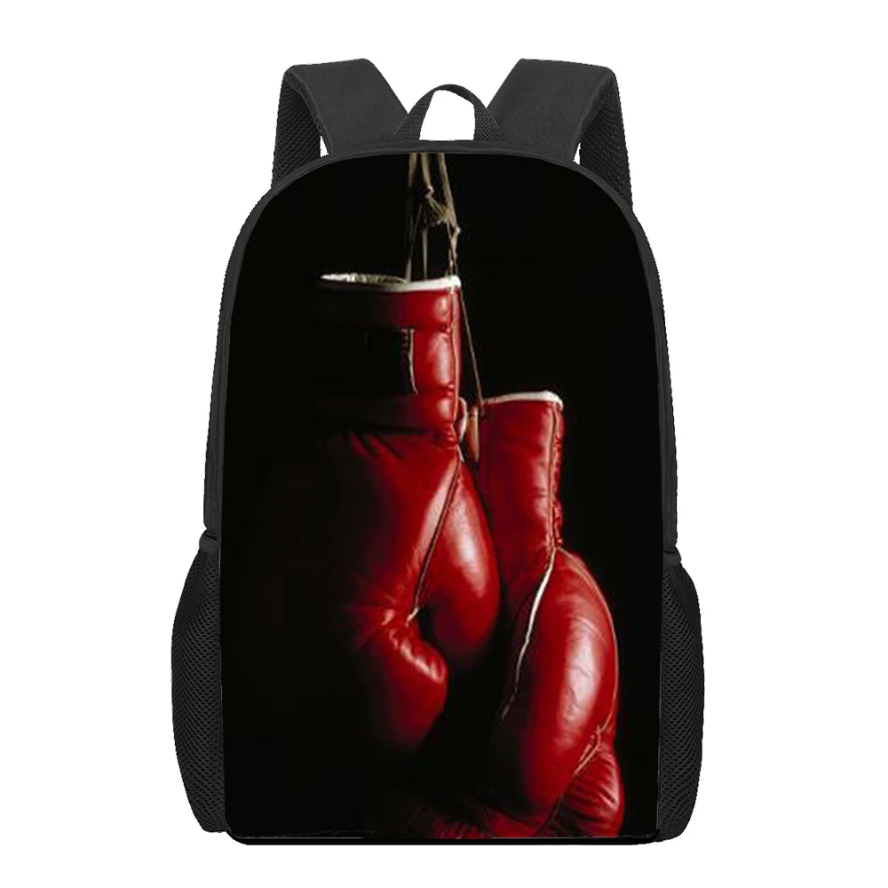 Luvas de boxe 3D Print School Bag, Adolescentes Meninos e Meninas Mochila, Kids Book Bags, Viagem, Casual, Laptop, Estilo Cool