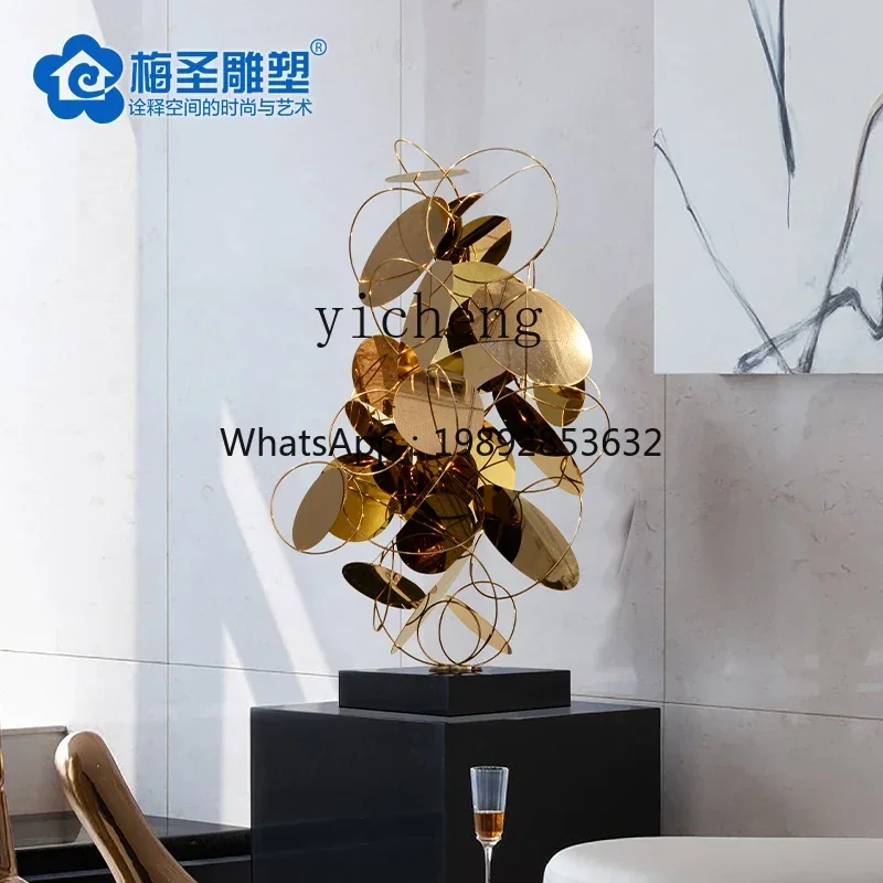 BB  Hotel Lobby Model Room Living Room Metal Stainless Steel Ornament Crafts