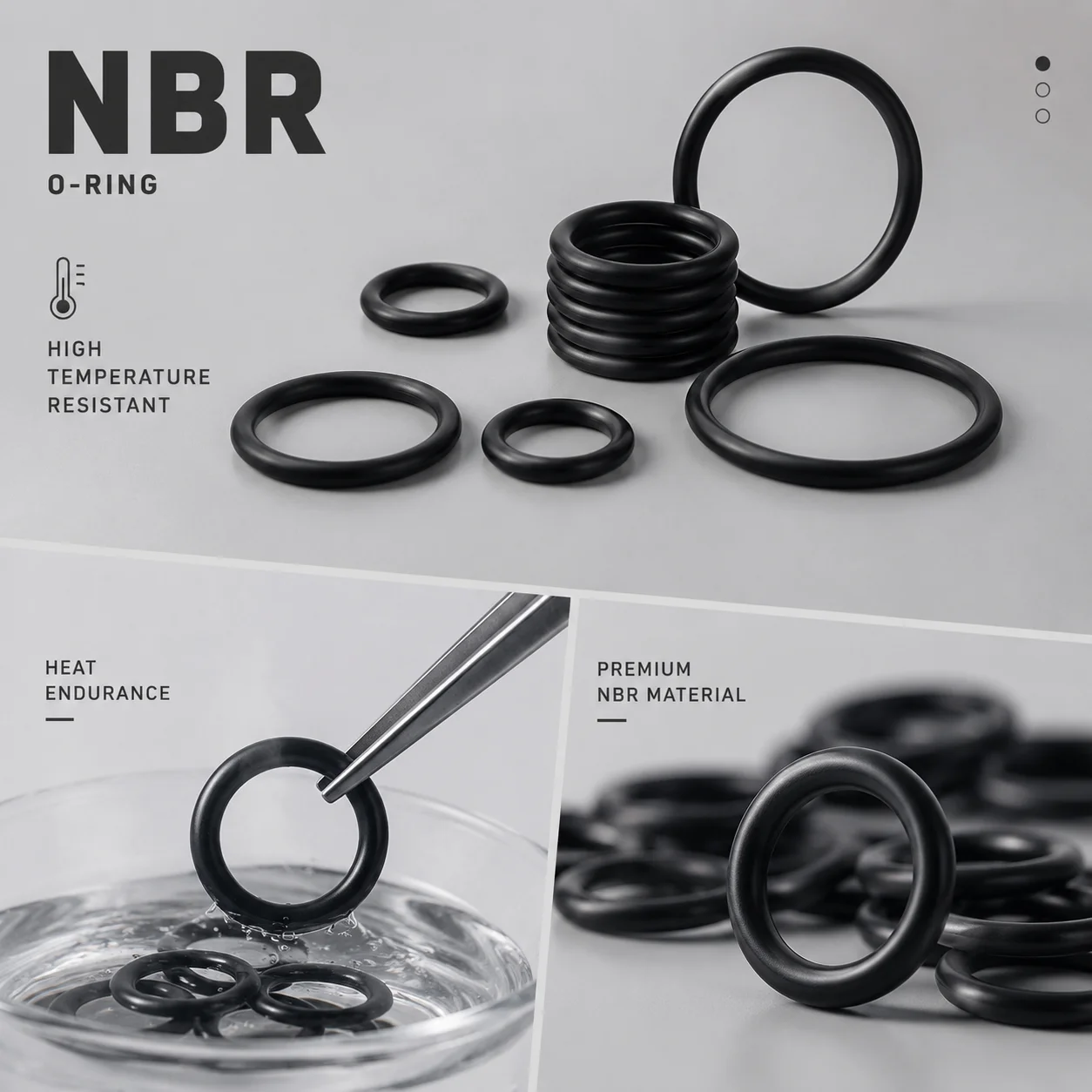 300 Black NBR O-ring Nitrile Rubber Sealing Rings, Wear-resistant and Anti-aging, Size CS 2.62mm, Outer Diameter 9.19-17.88mm