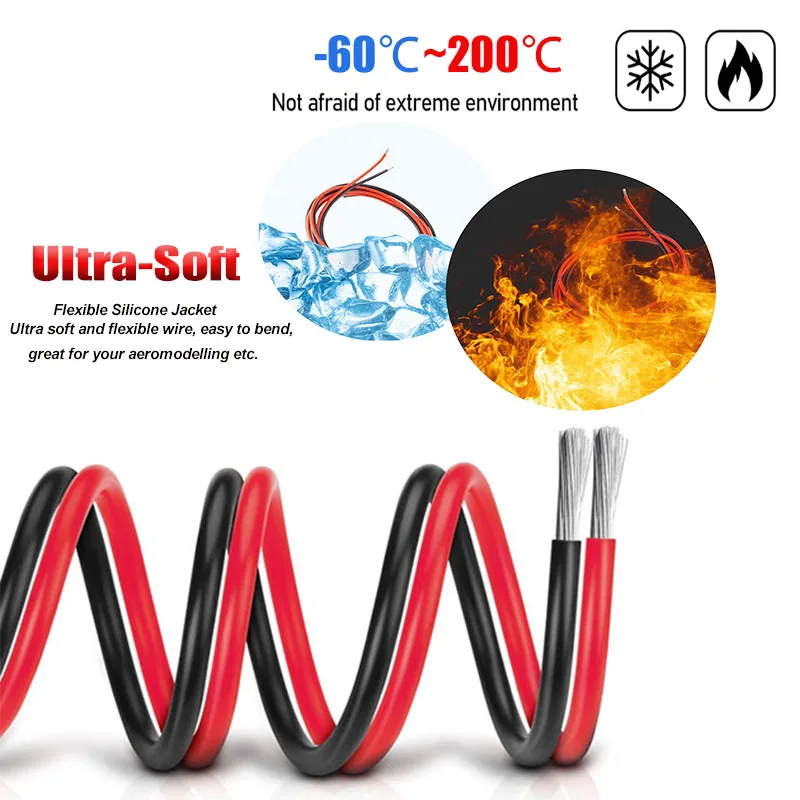 12AWG (1m~10m) XT60H-F Solar Silicone Extension Cable Solar Panel Connector to XT60 Adapter for Solar Generators, Battery Banks