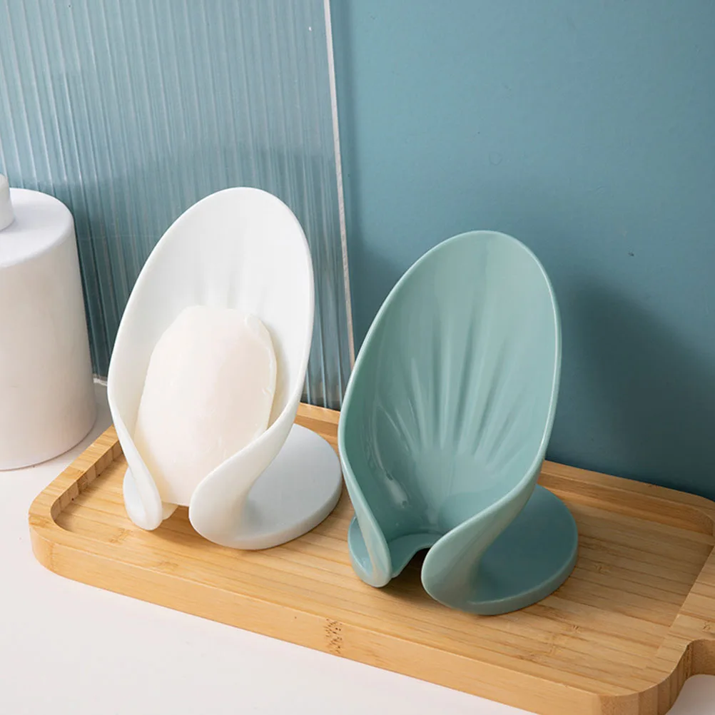 

2 Pcs Dish Plastic Self Draining Holder for Bathroom Kitchen Vertical Tray Retro Self Draining Soap Holder Design