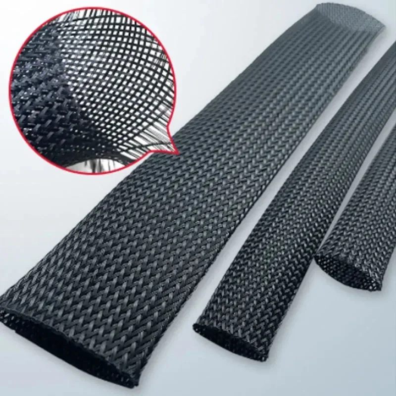 PET Elastic Woven Wire Mesh Encrypted Flame Retardant And Wear-resistant Stretch Mesh Wire Mesh NylonWire Tube Telescopic Sleeve