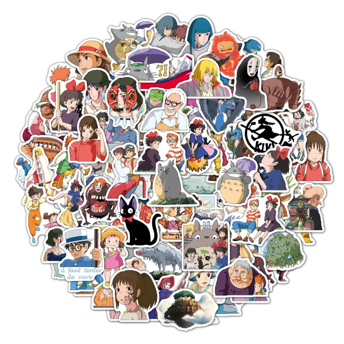 100pcs Hayao Miyazaki Anime Stickers Notebook Guitar Skateboard DIY Stickers Cute Laptop Skin Waterproof Phone Case