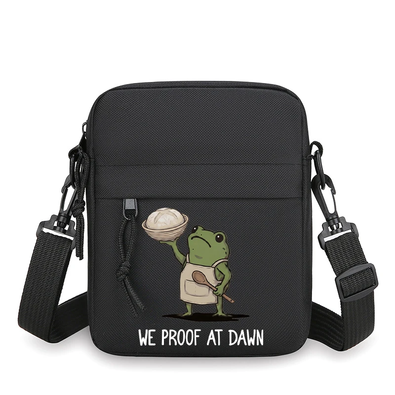 Fun Meme Frog Trend Men's Shoulder Bag Vintage Animal Small Crossbody Bags Man Fashion Zipper Mini Mobile Phone Bag