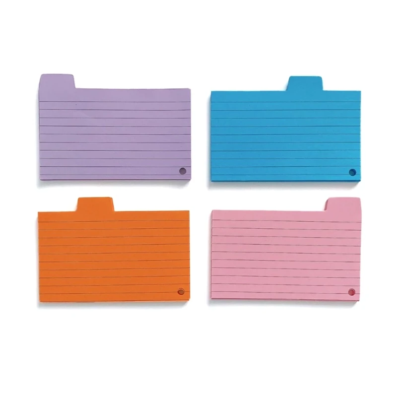 100 tờ Thẻ chỉ mục theo thẻ Thẻ chỉ mục đầy màu sắc Thẻ sửa đổi có dòng kẻ