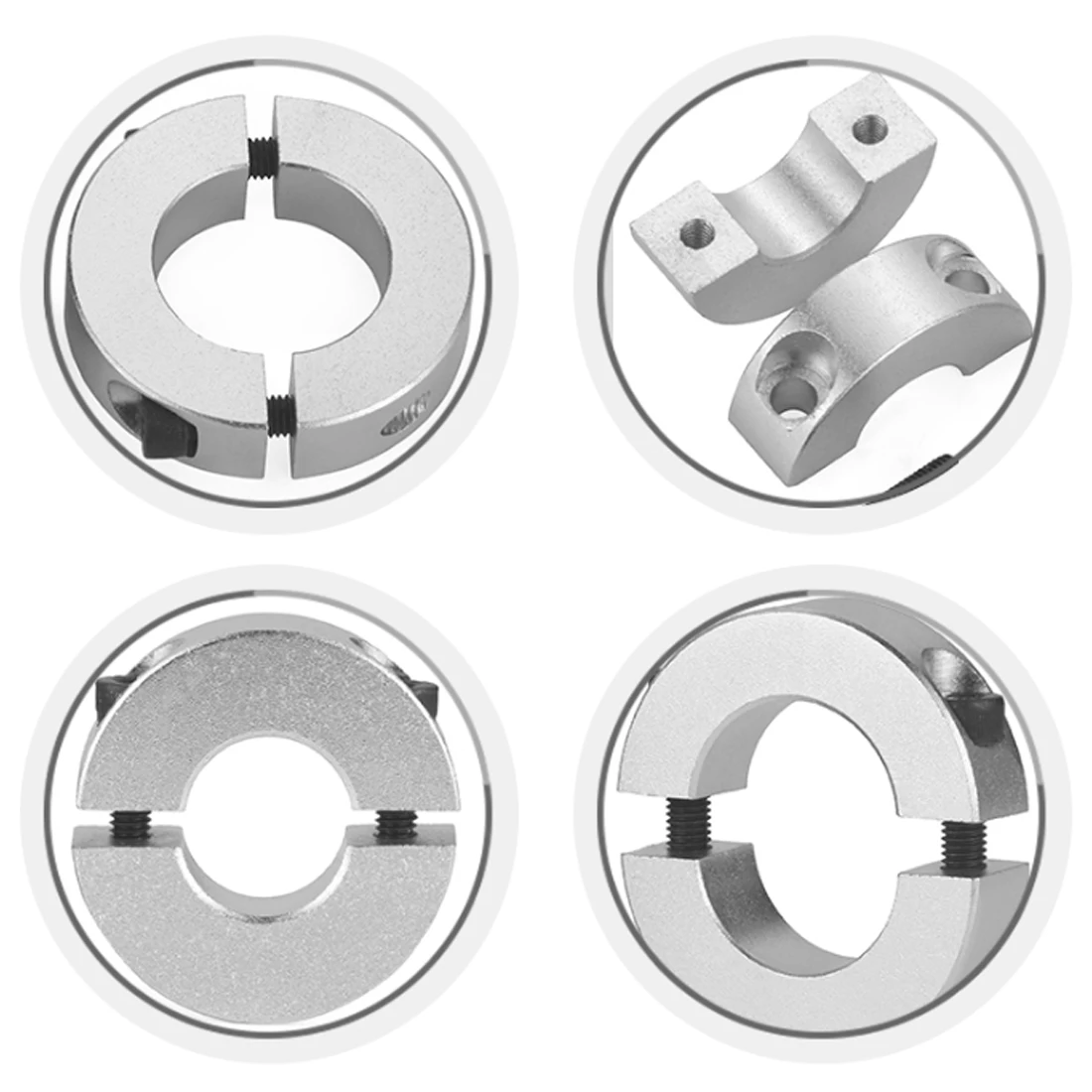 Afbeelding 6: 1Pc 3mm-100mm Diameter Askraag Aluminium Klem-type Kraag met Schroeven Duurzaam Dubbel Gesplitst Vaste Vergrendelingsbegrenzingsring