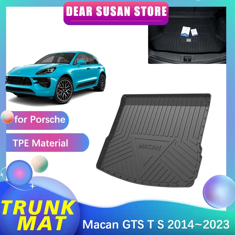 Special Rear Trunk Mat for Porsche Macan GTS T S 2014~2023 Storage Box Waterproof Floor Pad Space Decoration Tray Rug Accessorie