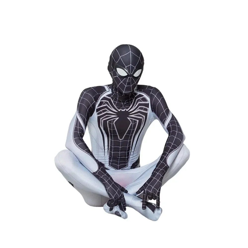 Spiderman Jumpsuit Cosplay Costume Bodysuit PS4 Superhero Black and White Negative Battle Zentai Suit Halloween Christma Gift