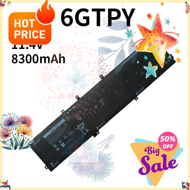 6GTPY Laptop Battery For Dell XPS 15 9560 9570 9550 7590 Precision 5520 5530 Vostro 7500 I7-7700HQ 5D91C GPM03 4GVGH 1P6KD