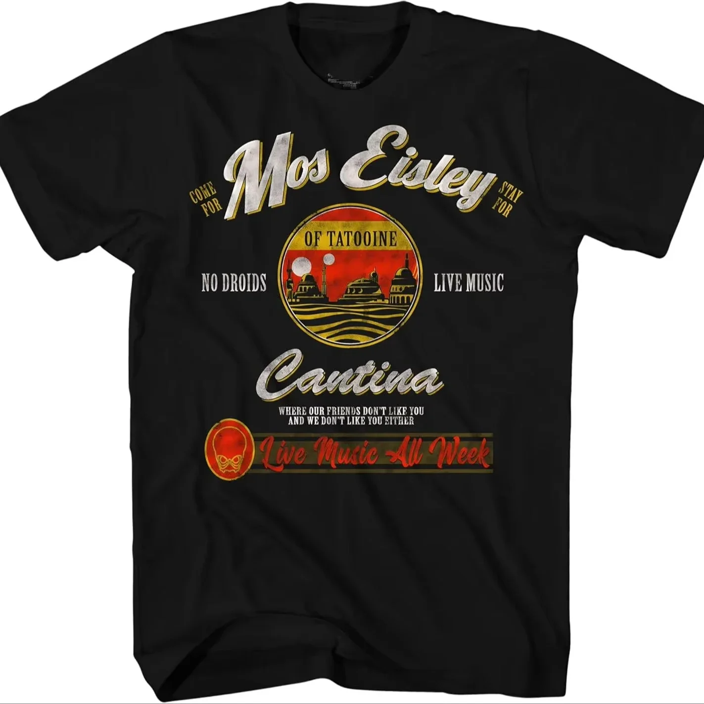 2025 New model Mos Eisley Cantina Tatooine Men's Adult Graphic Tee T-Shirt High Quty O-Neck Short Sleeves 100% Cotton T-Shirt