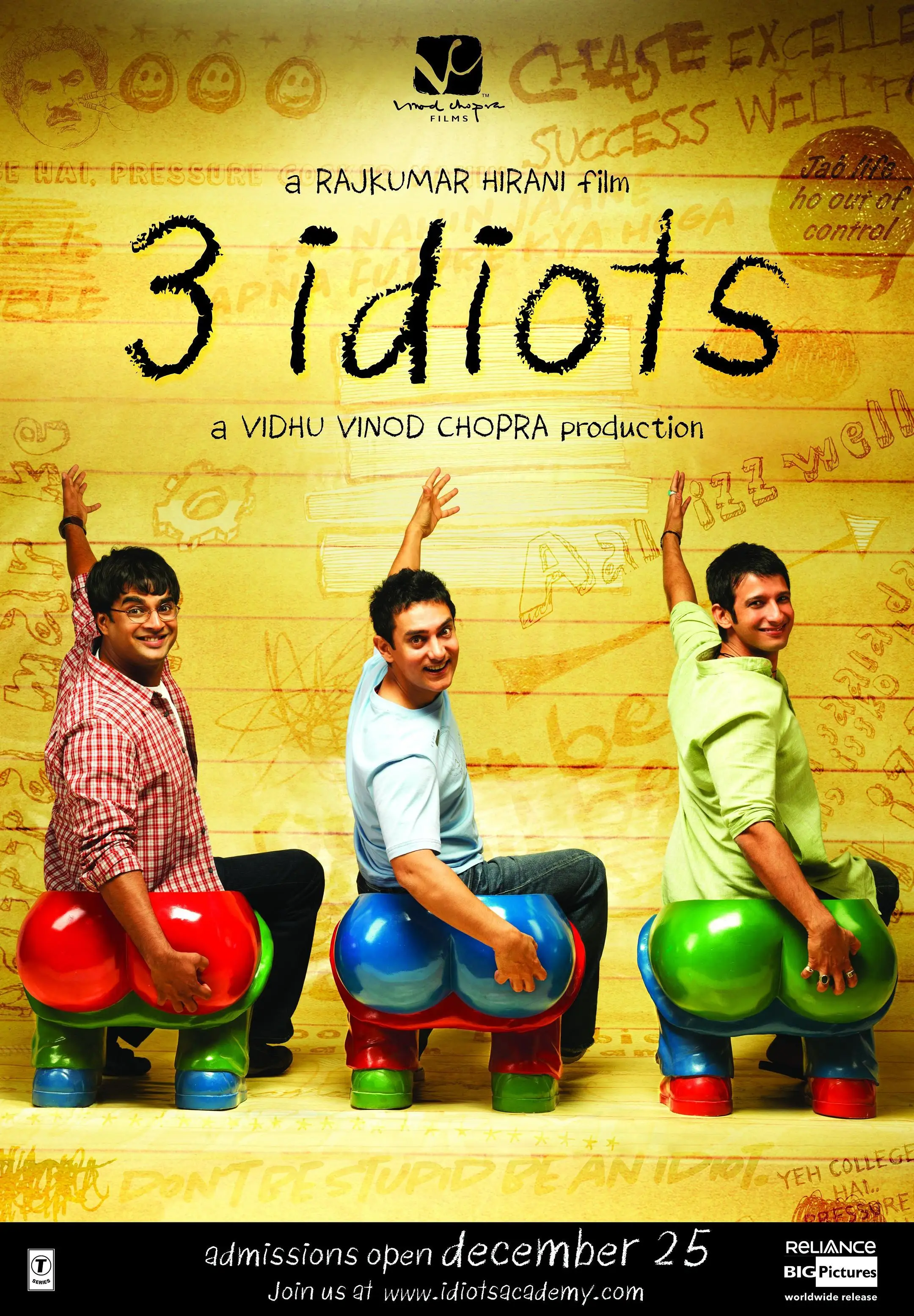 Film 3 Idiots (2009) Poster Wall Art Rome Decoration