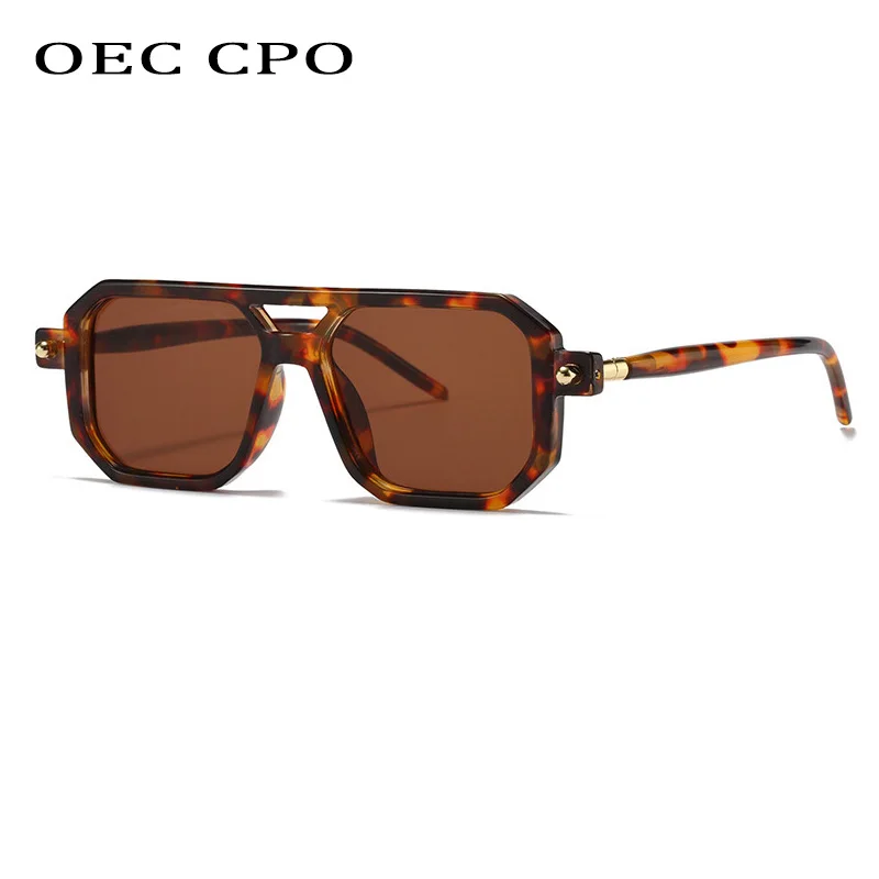 OEC CPO Punk Square Sunglasses Men New Fashion Big Frames Sun Glasses Women Retro Vintage Brand Design Eyeglasses UV400 Eyewear