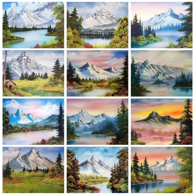 

RUOPOTY 5D DIY Diamond Painting Landscape Mountain Full Round/Square Embroidery Mosaic Picture Of Rhinestone Home Decor