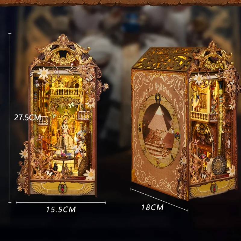 OUZEY  Lost City Bookend DIY, 3D Wooden Maze Architecture, Adventure Puzzle for Teenagers