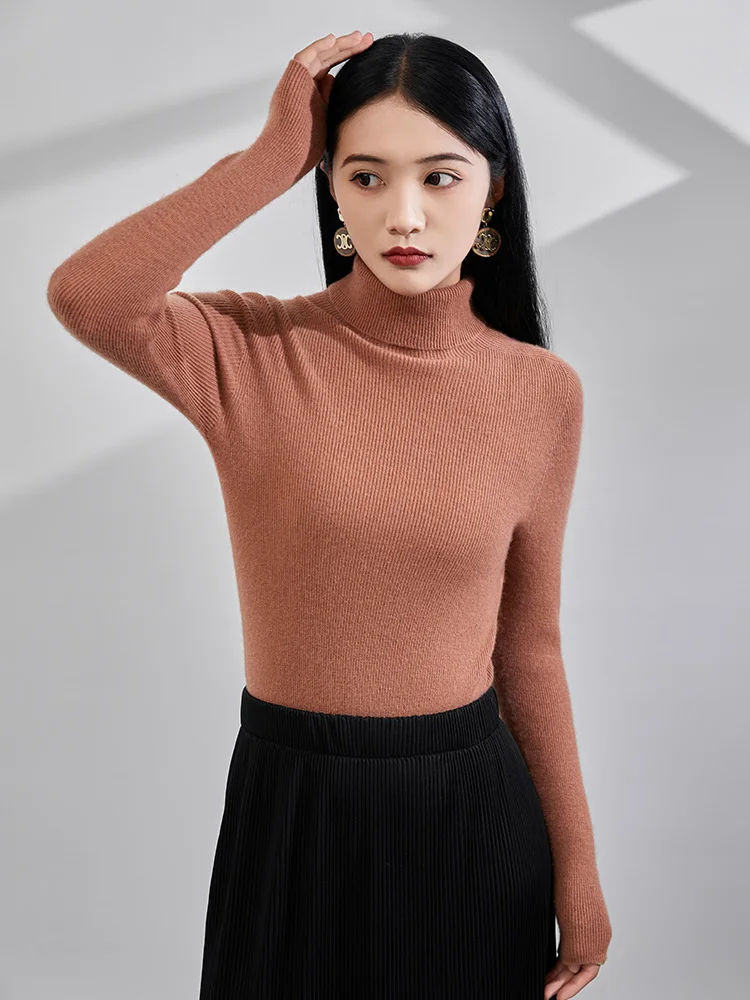 

Autumn Winter Turtleneck Basic Slim Cashmere Sweater High Quality Women 100% Cashmere Pullover Warm Soft Long Sleeve Clothing