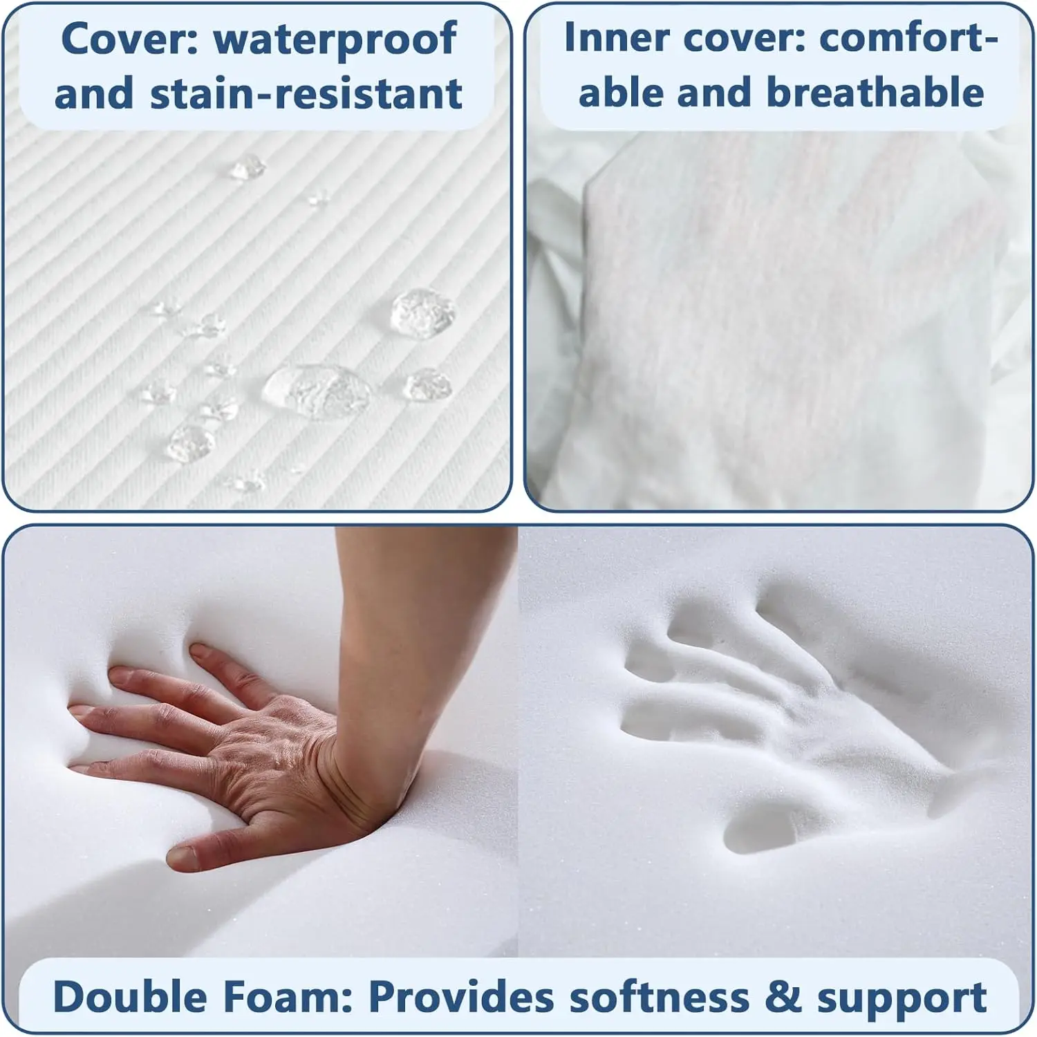 

Pack And Play Mattress 38X26 Inch Portable Crib Mattress For Travel, Memory Foam Thick Mini Mattress, Dual Side Use, Removable