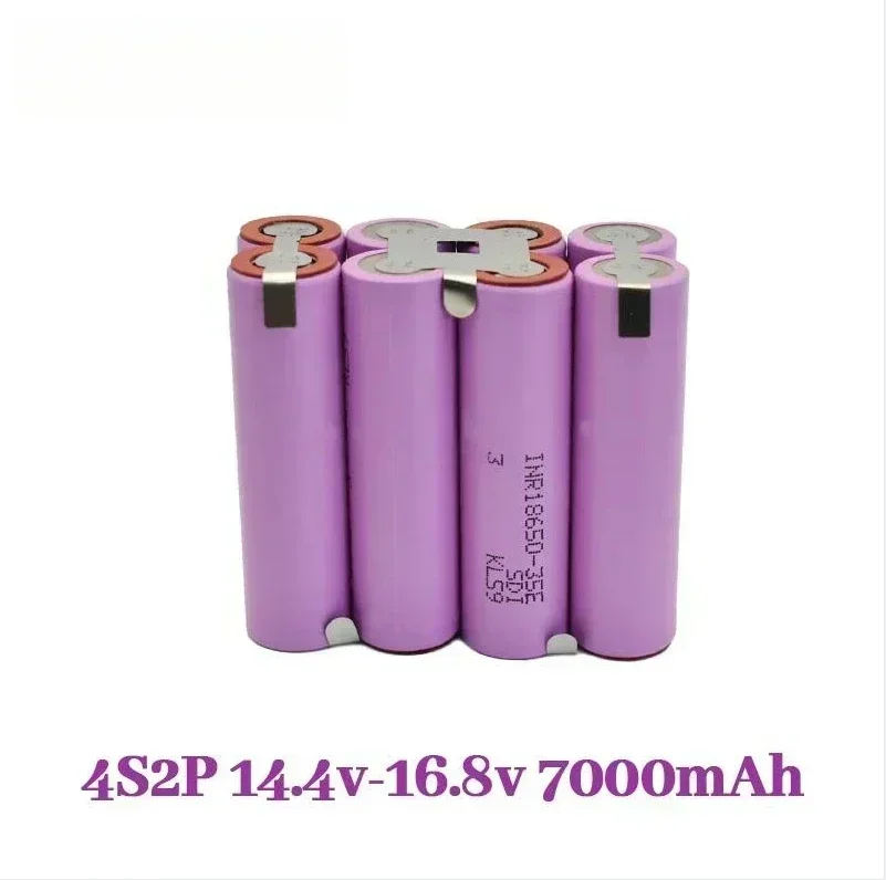 Batterie de soudage pour tournevis, 2024, 20A, 18650, 35E, 3500mAh, 7000mAh, 3S, 4S, 5S, 6S, 8S, 7.4V, 12.6V, 14.8V, 18V, 25.2V, 29.6V