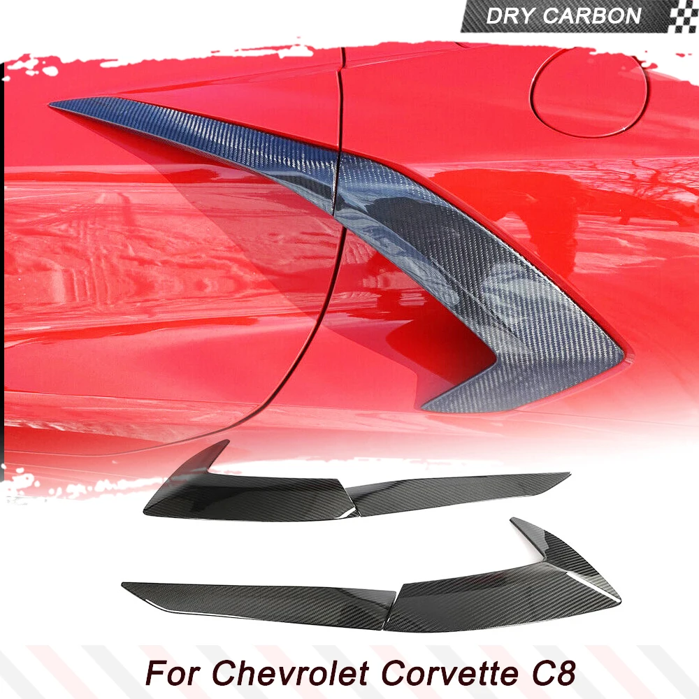 

Car Side Bumper Fender Spoiler Cover Trim For Chevrolet Corvette C8 Real Dry Carbon Door Scoop Garnish Bumper Kits 4PCS/Set