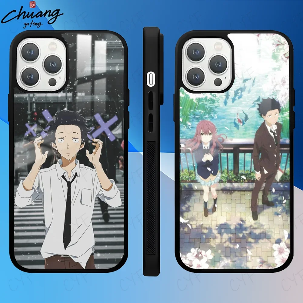 Anime A S-Silent Voice Phone Case For 11 12 13 14 15 16Pro Max mini Plus Frosted mirror Phone Cover