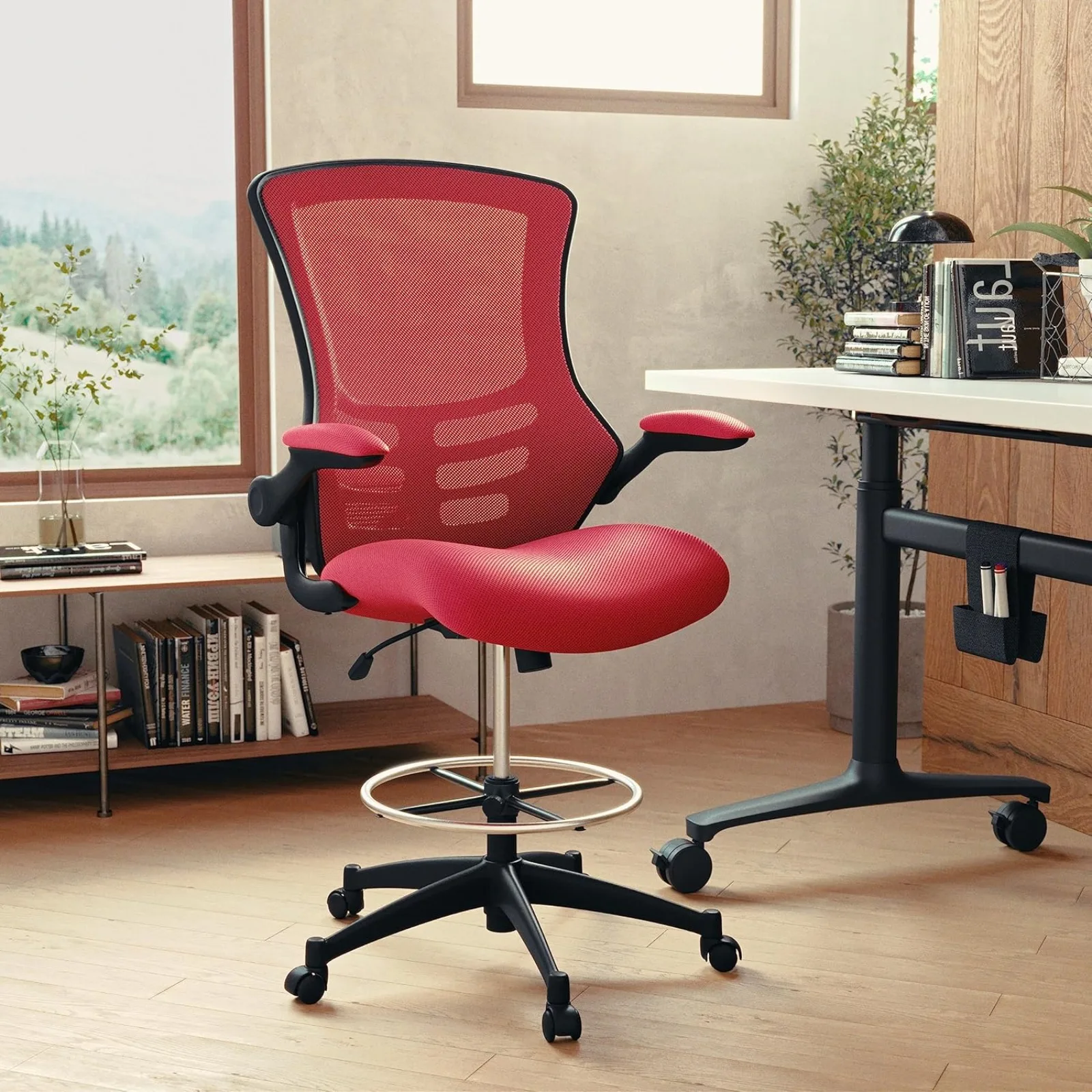 US Kelista Mid-Back Swivel Office Chair with Adjustable Seat Height, Ergonomic Mesh Desk Chair