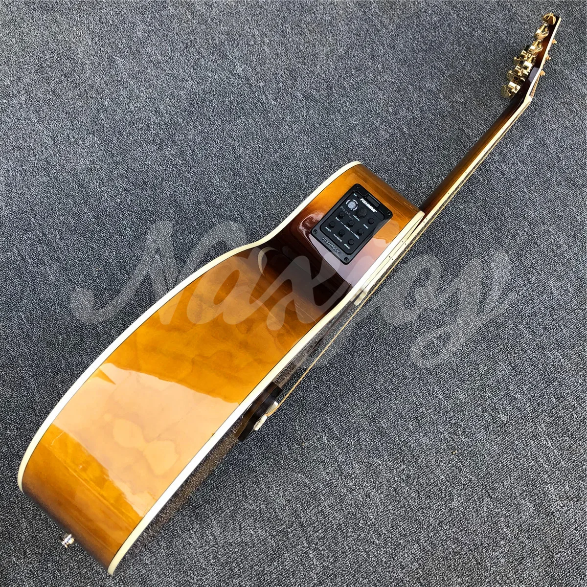 2025 غروب الشمس 43 "الصلبة شجرة التنوب الصوتية الغيتار مخصص خشب القيقب جامبو الجسم الغيتار