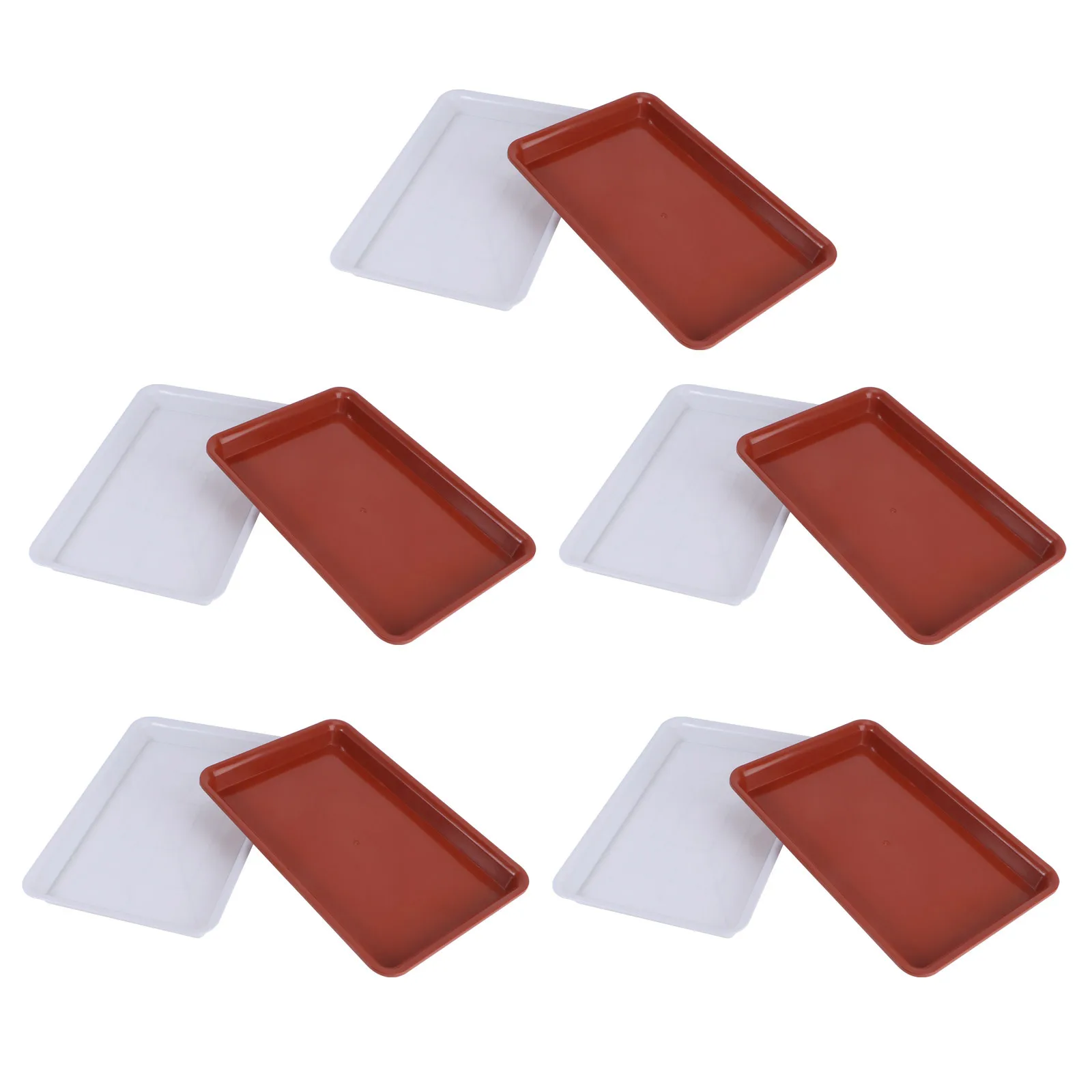 10Pcs Plastic Flowerpot Tray High Quality Rectangular Base Plate for Garden Succulent Plant Pot Saucer Flowerpot Tray