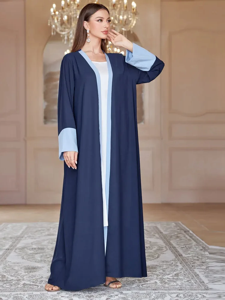 Abaya muçulmana com lenço feminino, Eid, manga comprida, Marrocos, vestido de festa árabe, robe longo, Dubai, Abayas, vestidos de kaftan modestos