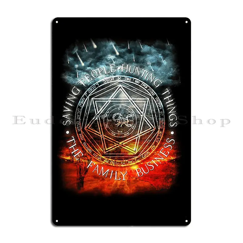 إنقاذ الأشخاص صيد الأشياء العائلية الأعمال علامة معدنية ملصق المرآب تخصيص شريط خلق جدار ديكور تين تسجيل ملصق