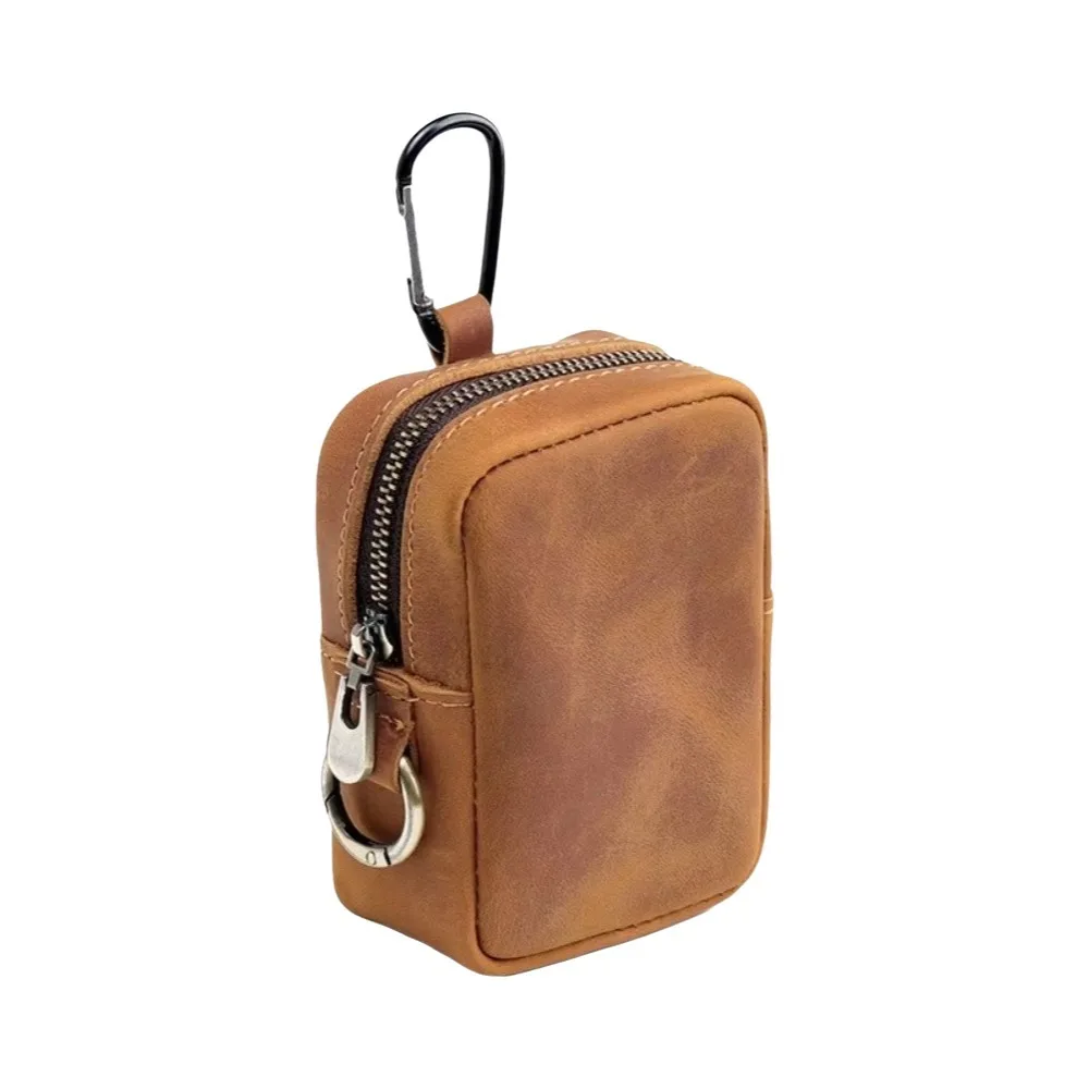 Vintage PU Leather Mini Leather Coin Purse Multi-Color Hook Key Ring Pouch Storage Bag Key Coin Pouch Men Wallet Belt Wear