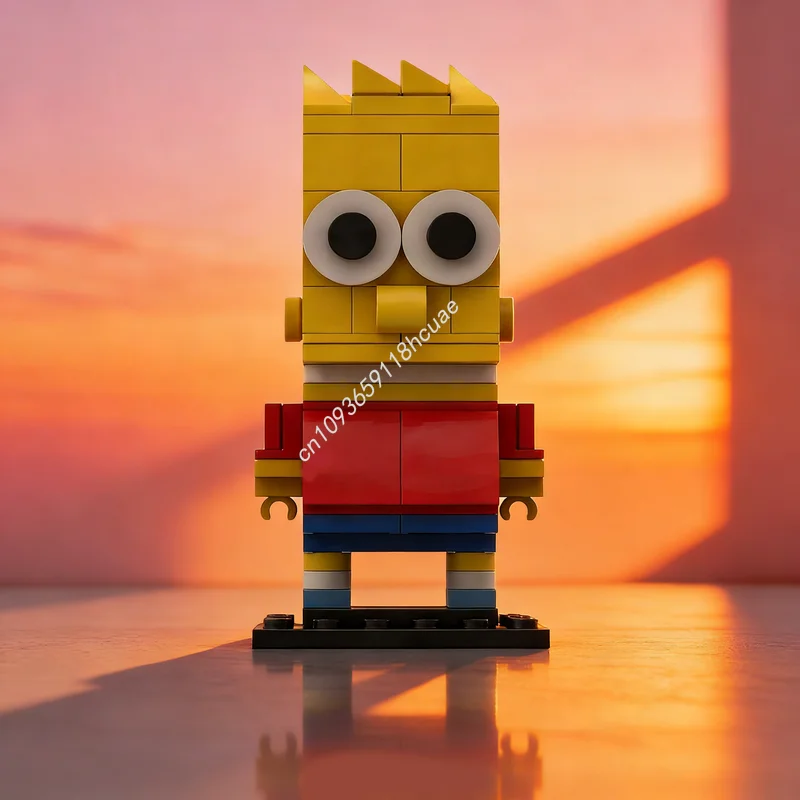 102pcs MOC Brickheadz Bart Simpson Model Building Blocks Construction Toys Assemble Creative Festival Gift Education Idea Brick