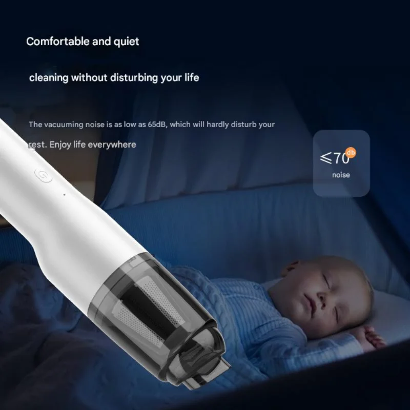 

Мини-ручной автомобильный пылесос — ультрапортативный, сильное всасывание для шерсти и мусора домашних животных, тихий, 65 дБ, быстрая зарядка типа C, идеально подходит для Ca