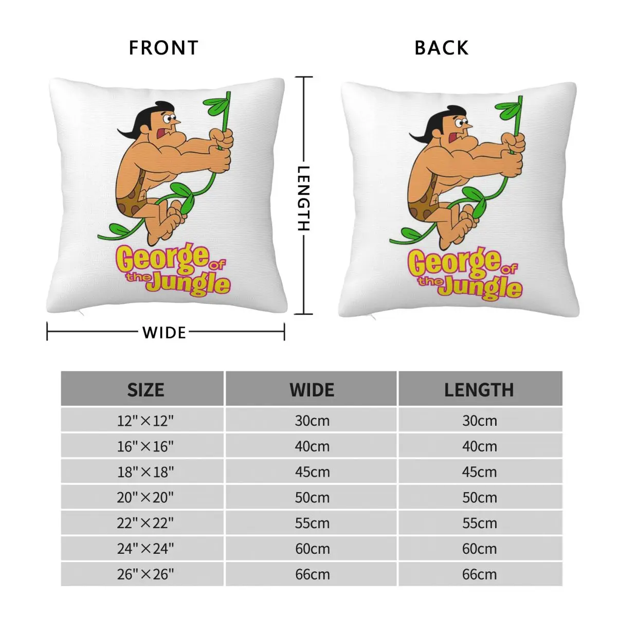 George Of The Jungle Pillowcase Polyester Linen Velvet Creative Zip Decorative Pillow Case Home Cushion Cover Wholesale