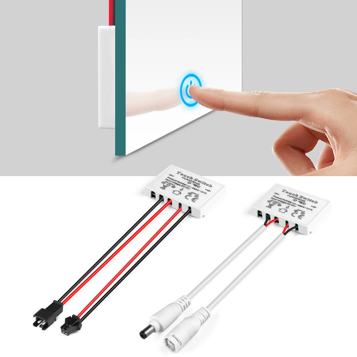 Bathroom Makeup Mirror LED Light Strip Controller 12V Dressing Table Background Lighting Dimmable LED Vanity Light Touch Switch