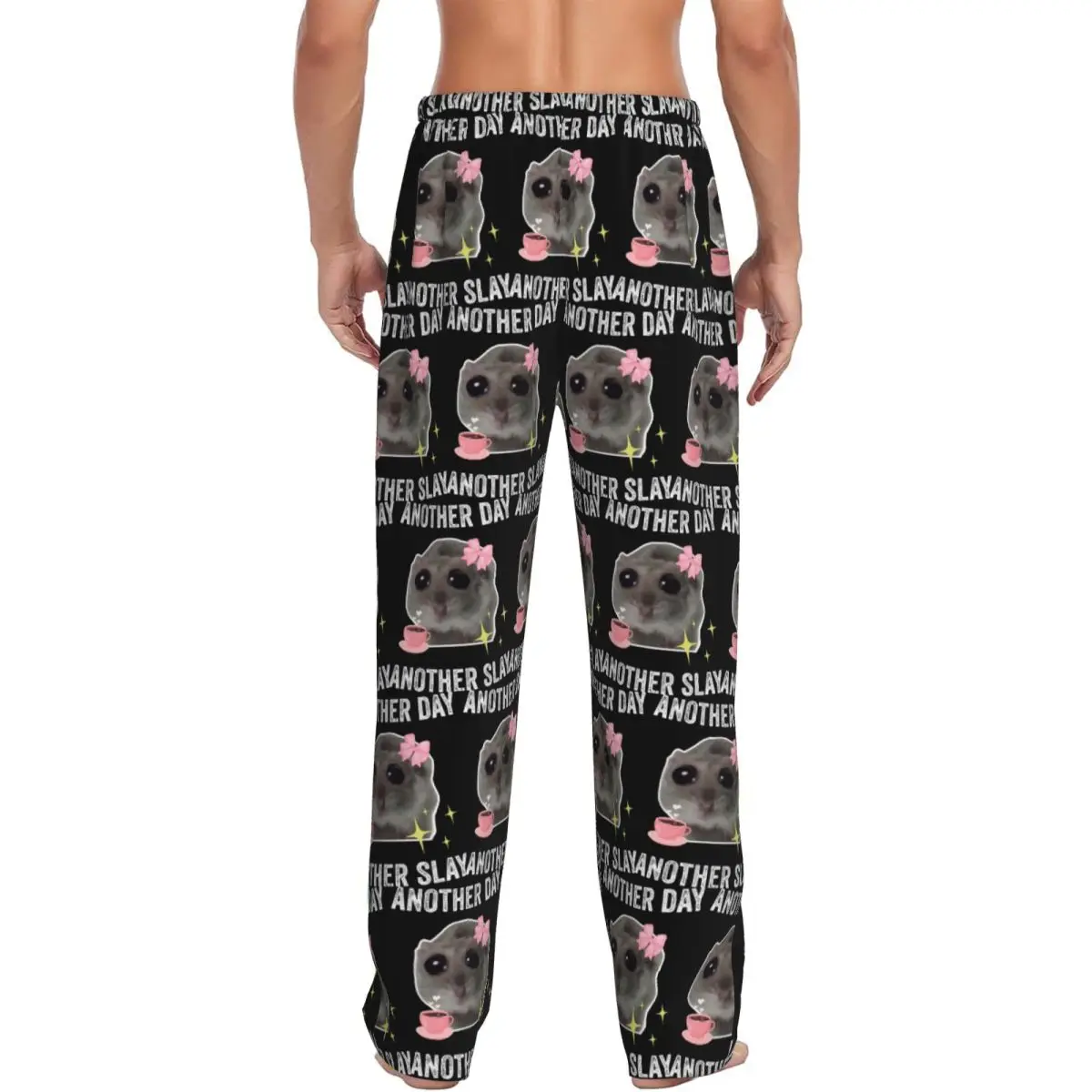 Custom Sad Hamster Another Day Another Slay Men Pajama Pants Lounge Sleep Sleepwear Bottoms with Pockets