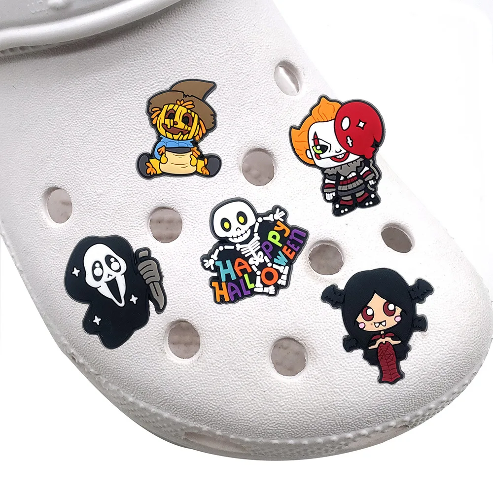 20-teiliges Set Horror-Halloween-Filmfiguren-Anhänger für Slides-Sandalen, DIY-Zubehör, weiches PVC, gruseliges Thema, Großhandel – Detail 4