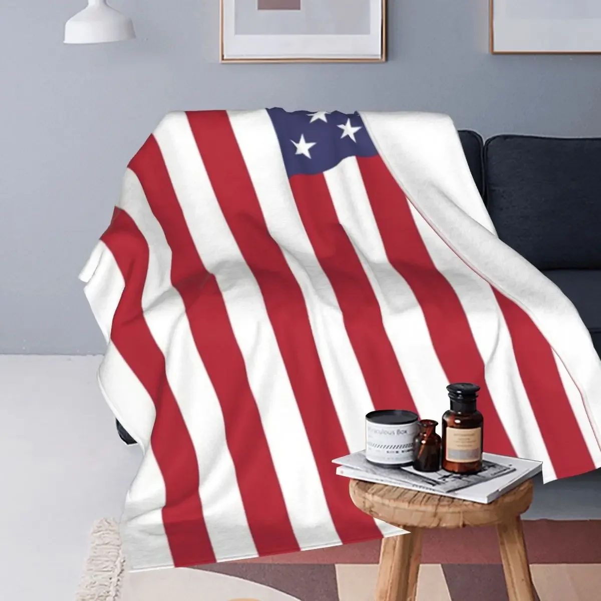 USA - American Flag Blankets Soft Warm Flannel Throw Blanket Bedding for Bed Living room Picnic Travel Home Sofa