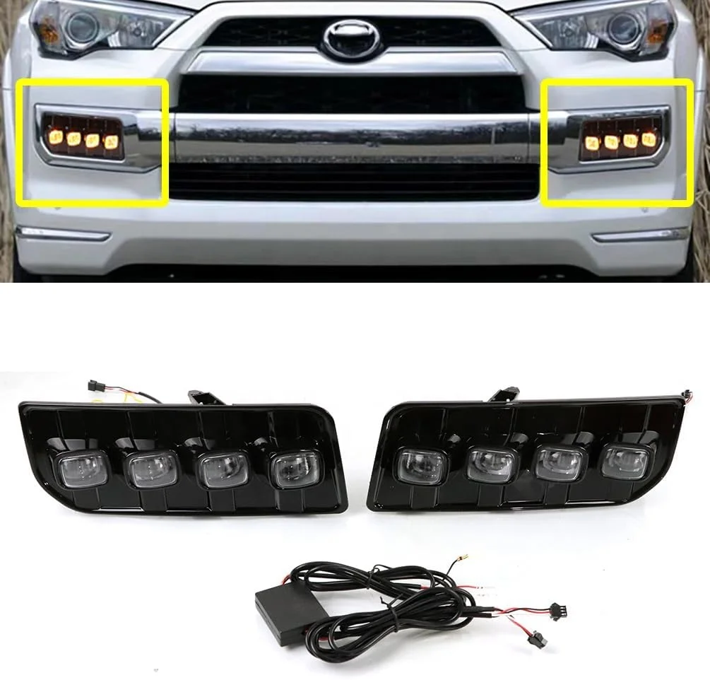 Front Bumper Fog Daytime LED Day Running Light For Toyota 2014-2023 4runner 4-Runner Fog Light Kit