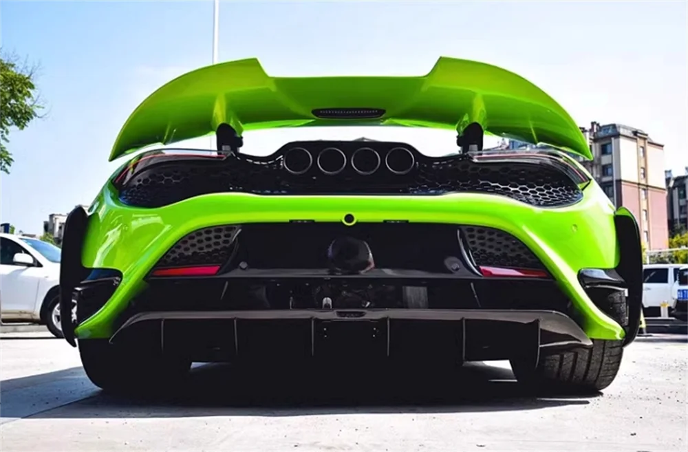 طقم هيكل طراز 765LT لسيارة ماكلارين 720S المصد الخلفي من ألياف الكربون المطورة وجناح الذيل ومجموعة هيكل الباب الخلفي