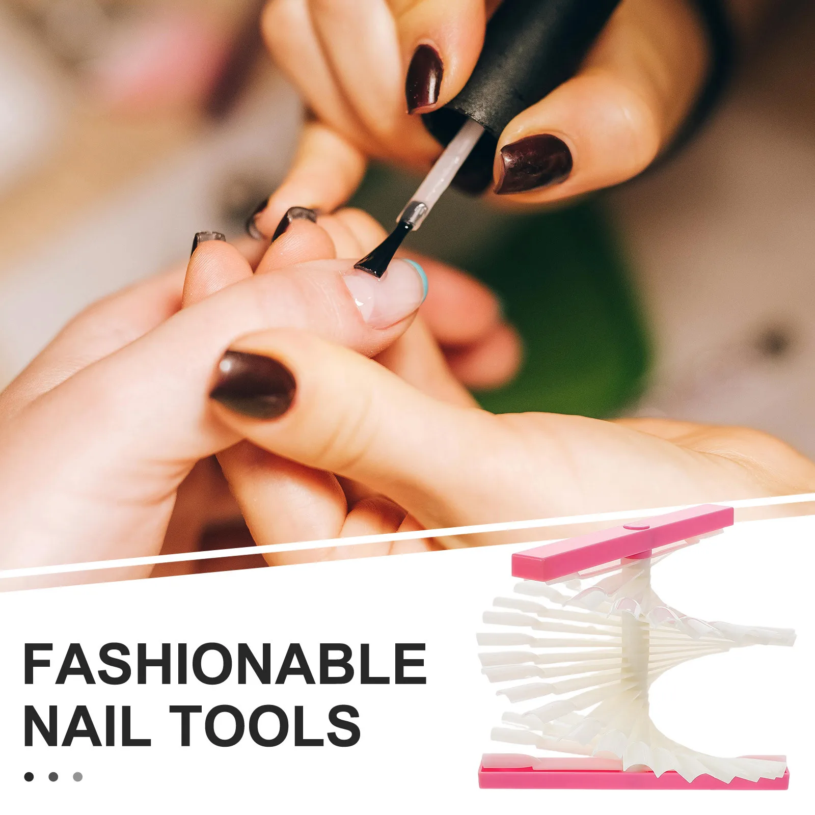 48 colori rosa tabellone per nail art design a ventaglio organizzatore di smalti strumento di pratica selezione dei colori bastoncini modelli fai da te per la casa