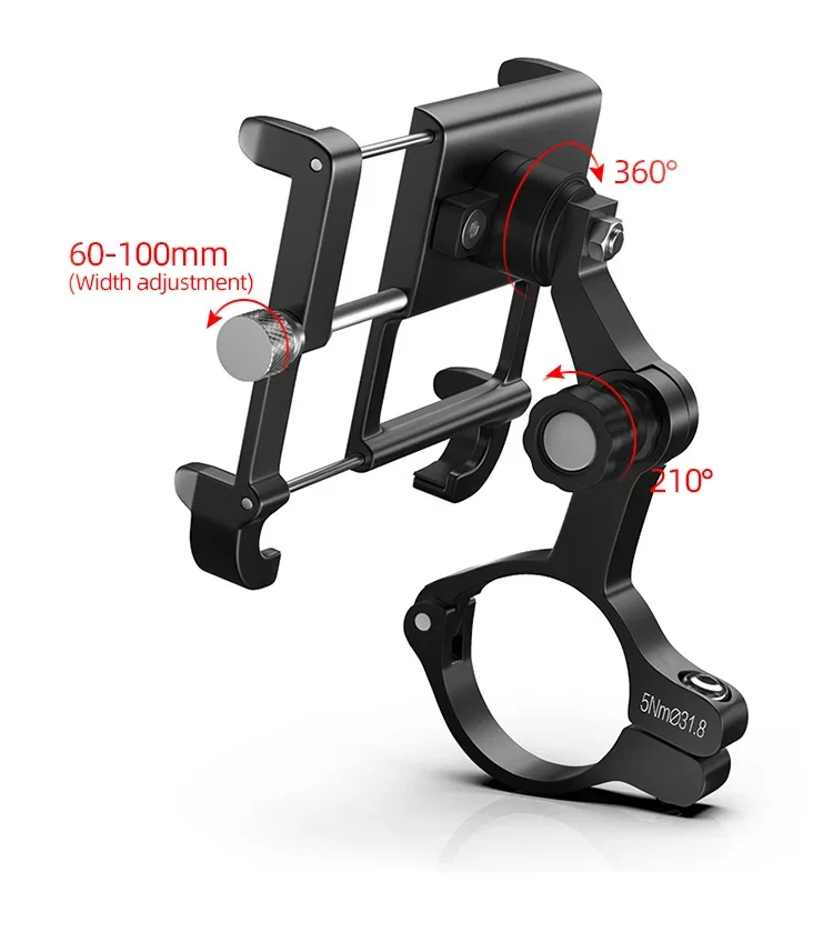 GUB P10 Fahrrad-Telefonhalter, Halterung aus Aluminiumlegierung, Motorrad-Fahrradständer, Halterung, Lenkerclip für 55–100 mm – Detail 17