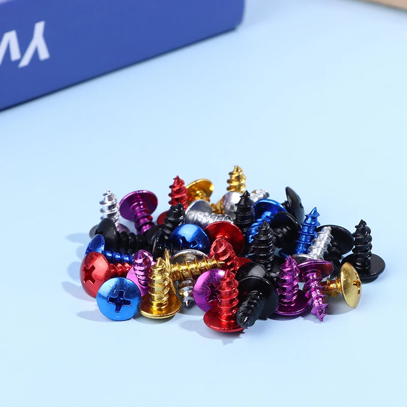 30Pcs/Pack M5*12MM Universal Aluminum Alloy Motorcycle Cross Head Self Tapping Bolts Screws Nut Round Head Thread Diameter