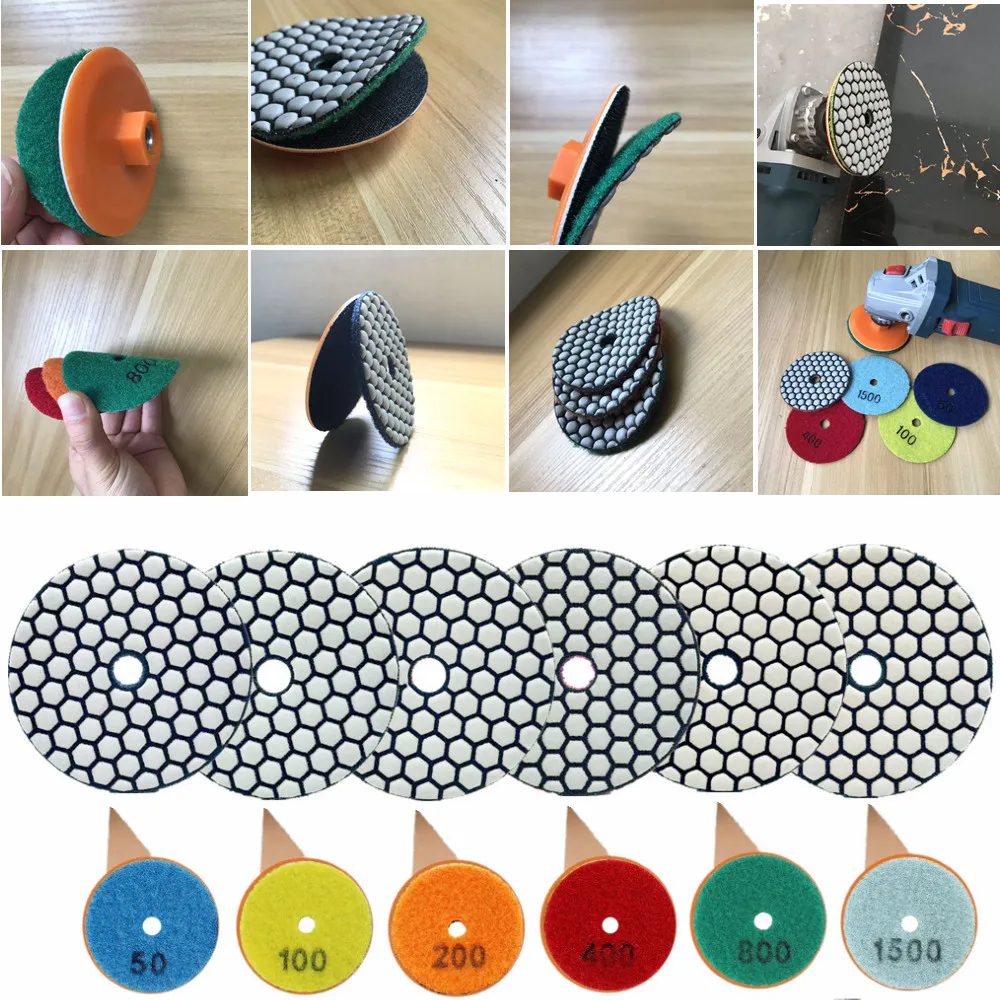 

Diamond resin bonded dry polishing pad 3 inch 80mm granite marble flexible sanding polishing disc