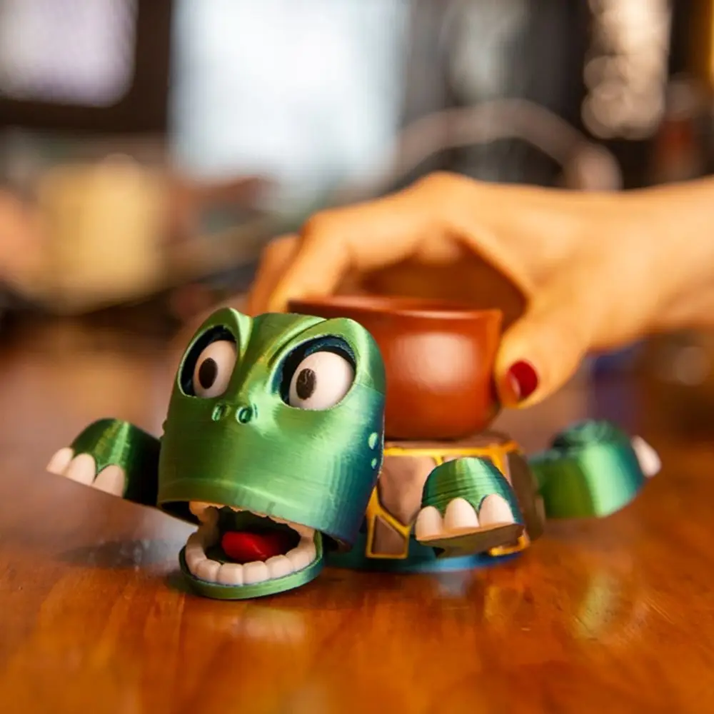 

Подставка для чашки с 3D принтом Panicked Turtle PLA, подставка для чашки с жареной черепахой, необычные игрушки, зазоря глаза, противоожоговая подставка для чашки с черепахой