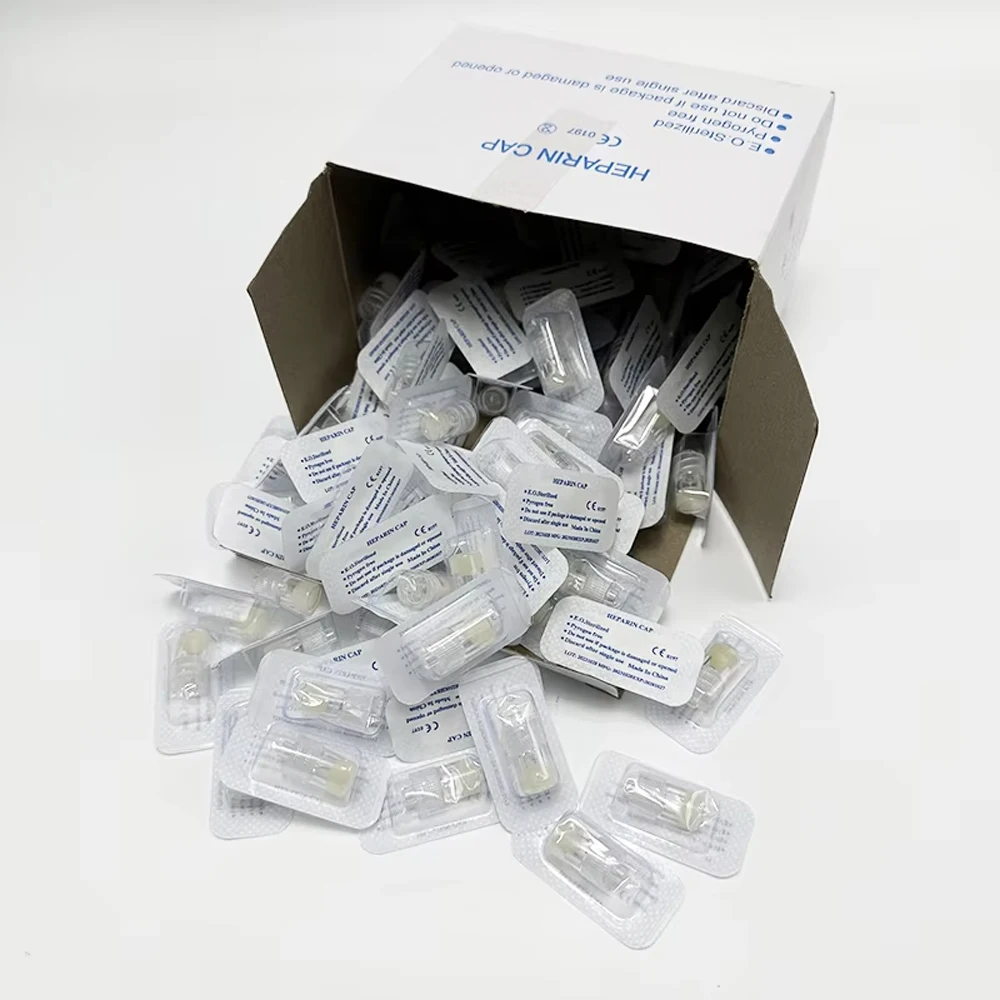 50-500 Stück Heparin-Kappen, Einweg-Kanülen-Heparin-Kappen für Hunde, Katzen, Haustiere, Veterinärbedarf – Detail 1