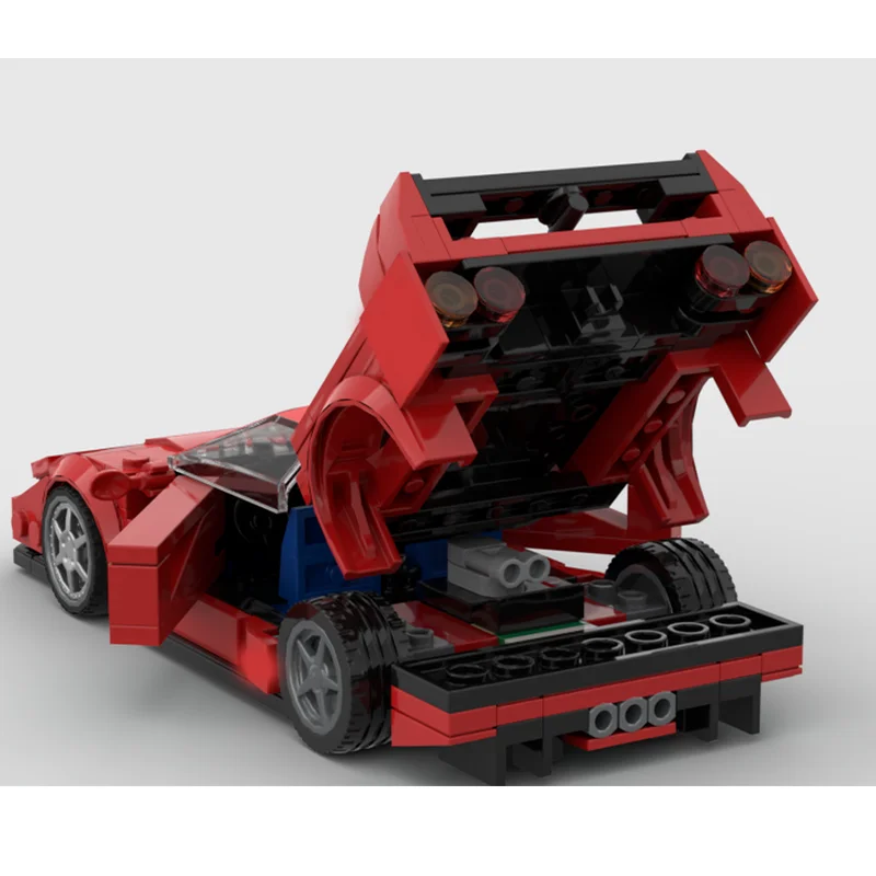 

299 шт. новая модель автомобиля MOC, строительные блоки, автомобиль с восемью сетками F40, модульные детские строительные блоки, подарок на праздник