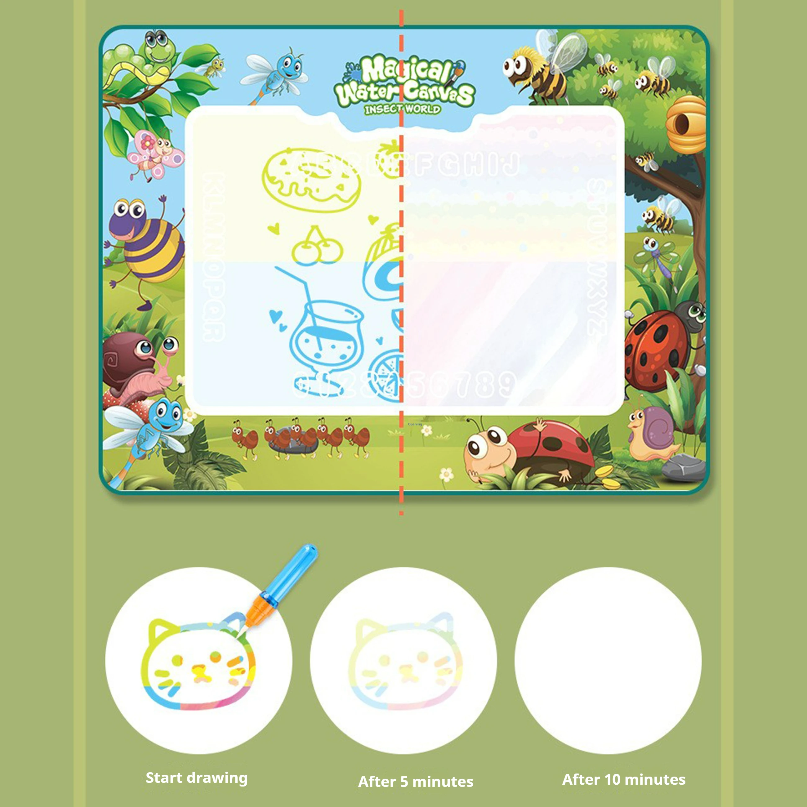 100x80 CM Magia Acqua Disegno Zerbino Colorazione Doodle con Penne Magiche Riutilizzabili Montessori Bordo di Pittura Giocattoli Educativi Regali Per Bambini