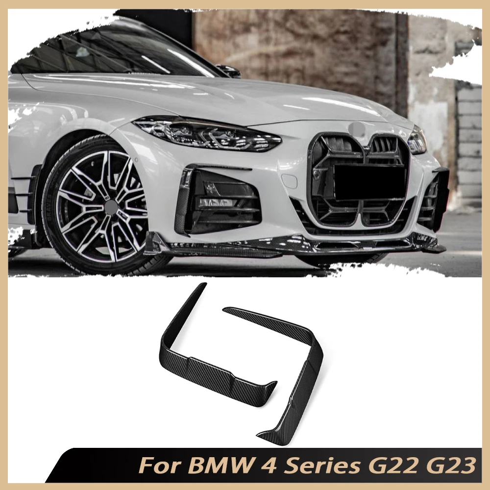

Dry Carbon Fiber Front Bumper Fins Splitters for BMW 4 Series G22 G23 2021+ S Style Front Bumper Decoration FRP Car Accessories