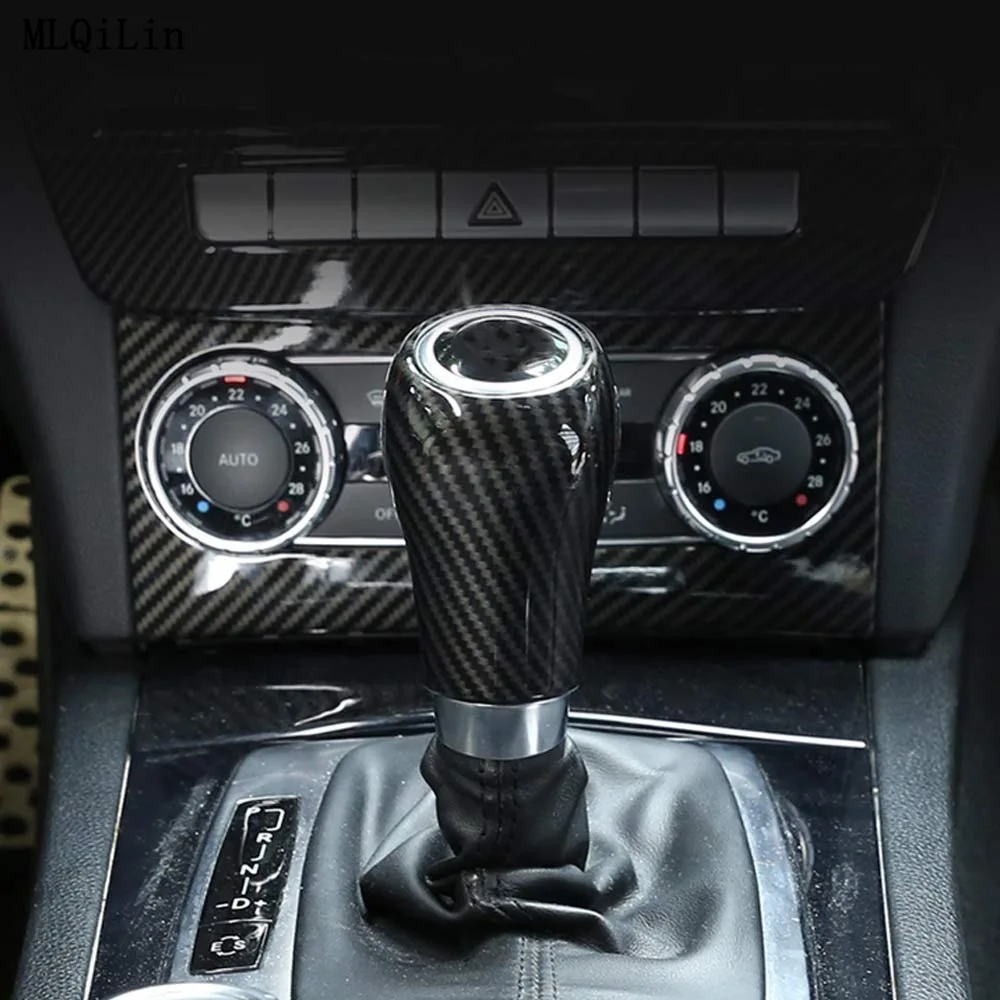 Car Styling Carbon Fiber Color Gear Shift Handle Cover Trim For Mercedes Benz A C E G Class W204 W212 W169 W463 GLK X204 CLS